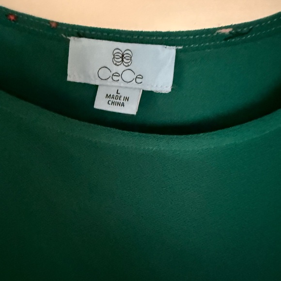 Teal Puff Sleeve Women's Top by CeCe size Large New With Tags NWT - Picture 6 of 7